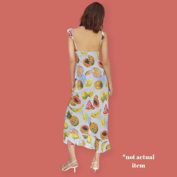 *SOLD*🍍ARITIZIA WILFRED DONNA FRUIT DRESS SZ S SOLD OUT DISCONTINUED - Picture 3 of 10